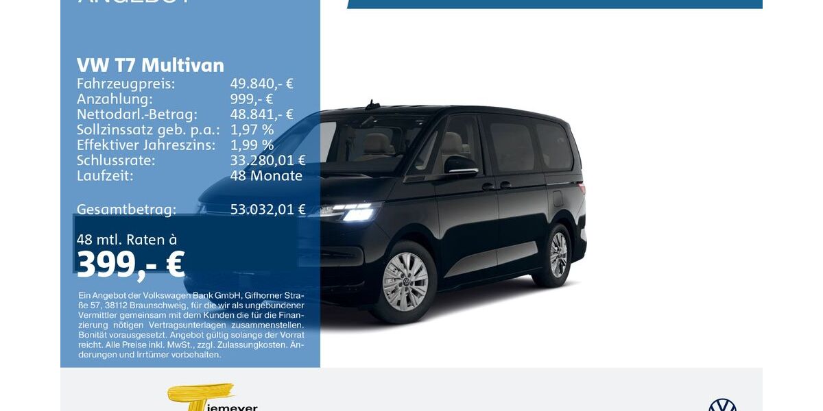 VW T7 Multivan 15.156 km 49.840 &euro; Bochum 44892