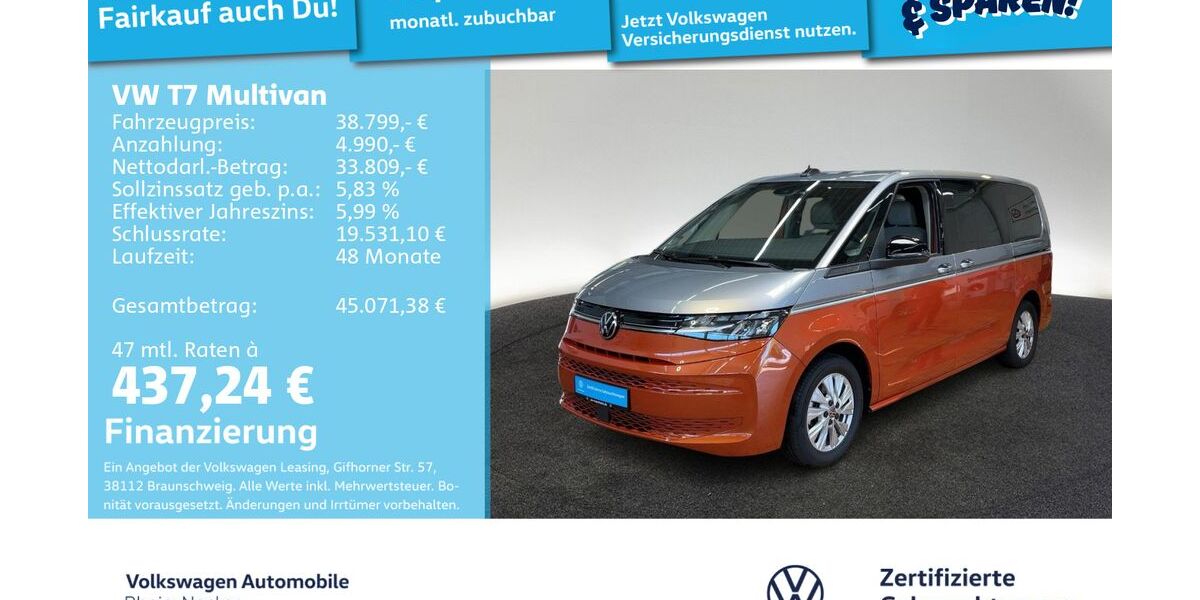 VW T7 Multivan 49.517 km 38.411 &euro; Mannheim 68309