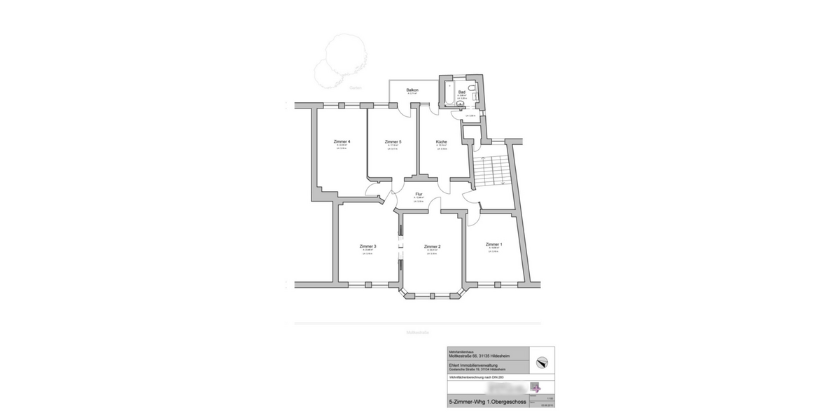 Etagenwohnung Hildesheim Oststadt - 5 Zimmer, 138 m&sup2;, 1.245&euro; | Angebot:26464275